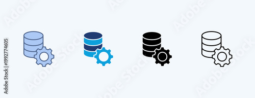 Database Management Multiple Icon Illustration Vector