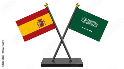 Flag of Saudi Arabia and Spain