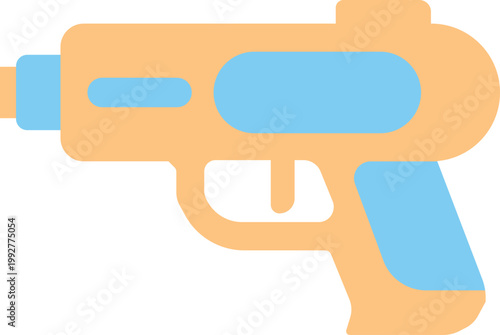 Yellow and blue water gun toy illustration