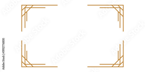 Golden corner frames with geometric lines