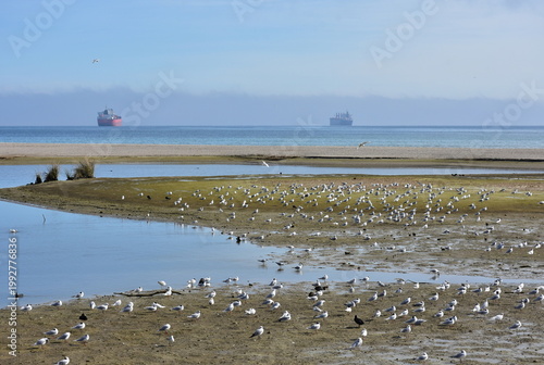 lagoon and bay Puerto Ray near town Garrucha in Spain