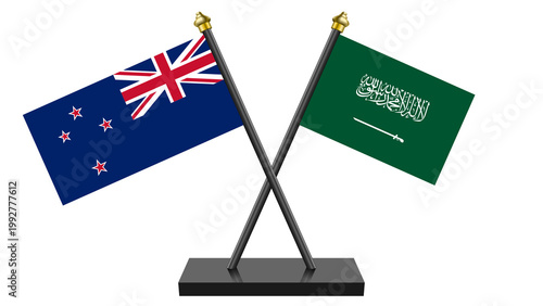 Flag of Saudi Arabia and New Zealand