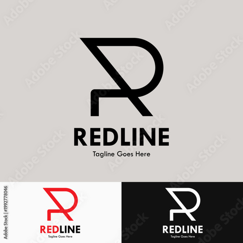 Modern and minimalist letter R logo design with a clean line art style, suitable for automotive, technology, creative agencies, and professional corporate branding.