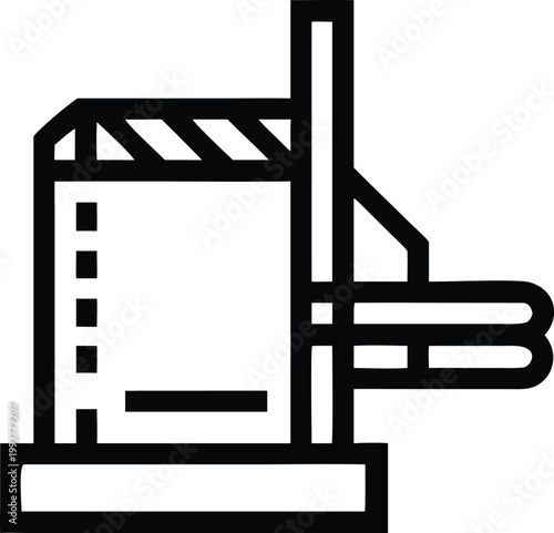 Precision cutting and trimming tool icon for woodworking and material processing applications