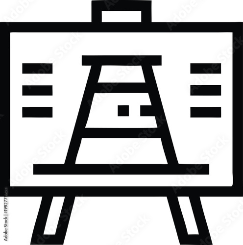 Presentation board with a structured diagram for explaining business hierarchies or learning concepts