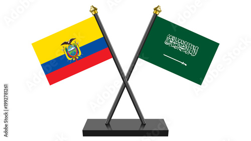Flag of Saudi Arabia and Ecuador
