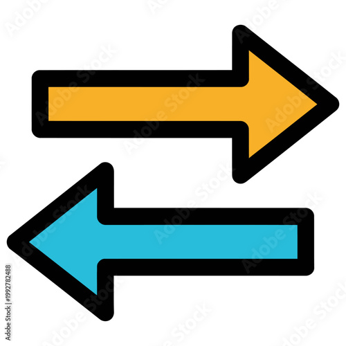 Directional Navigation Arrows Indicating Opposite Movement Paths