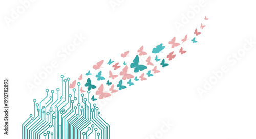 Modern abstract circuit board pattern evokes innovation and connectivity, ideal for tech backgrounds, website design, and illustrating digital concept