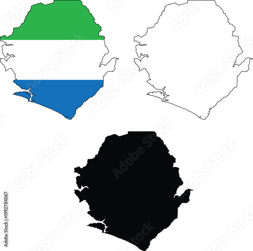 Map of Sierra Leone. Sierra Leone Map. Outline map Sierra Leone. flat style.
