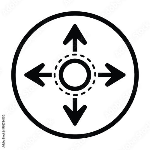 Directional Arrows Circular Icon Symbol