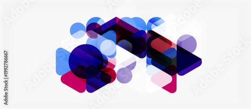 Abstract composition. Overlapping shapes, vibrant colors, modern design. Geometric forms create dynamic visual experience.