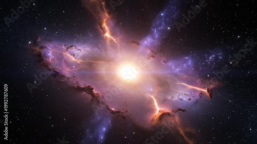 Cosmic nebula illuminated abstract galactic formation in the universe