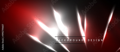 Abstract red, white design. Dynamic lines create glowing effect. Dark background emphasizes bright streaks, modern aesthetic.