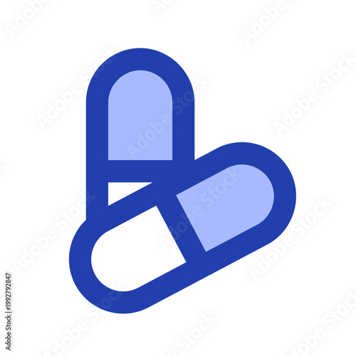 capsule blue icon perfect for healthcare flyers, medical presentations, hospital brochures, health awareness posters, and wellness social media content