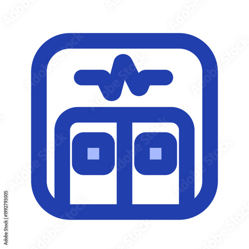 icu blue icon perfect for healthcare flyers, medical presentations, hospital brochures, health awareness posters, and wellness social media content