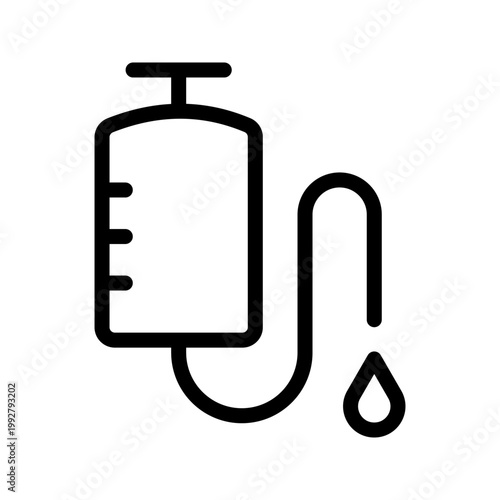 Medical IV drip bag icon modern hospital infusion, fluid therapy and healthcare treatment concept visual