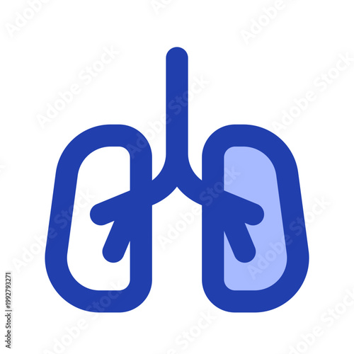 pulmonology blue icon perfect for healthcare flyers, medical presentations, hospital brochures, health awareness posters, and wellness social media content