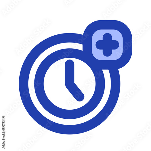working hours blue icon perfect for healthcare flyers, medical presentations, hospital brochures, health awareness posters, and wellness social media content