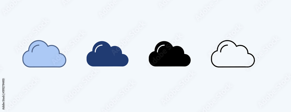 Obraz premium Cloud Multiple Icon Illustration Vector
