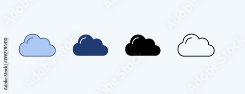 Cloud Multiple Icon Illustration Vector