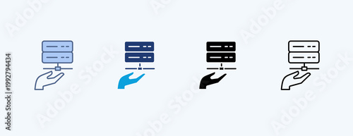 Hosting Services Multiple Icon Illustration Vector