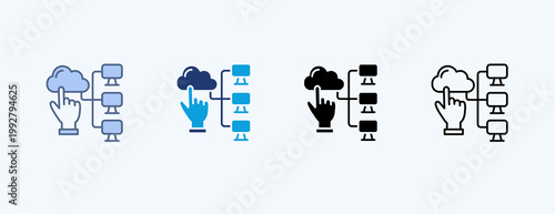 Hosting Provider Multiple Icon Illustration Vector