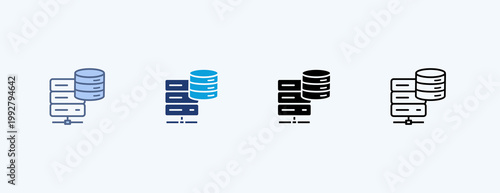 Server Storage Multiple Icon Illustration Vector