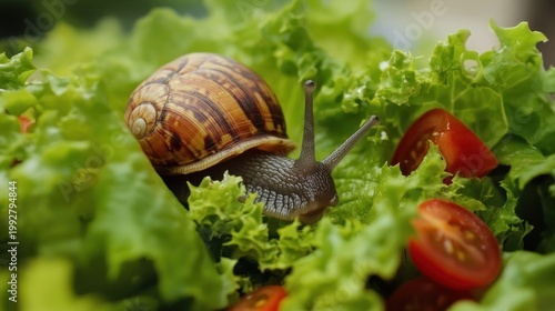 Snail peeking