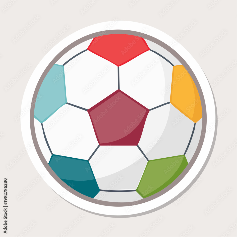 Fototapeta premium Colorful Soccer Ball Icon