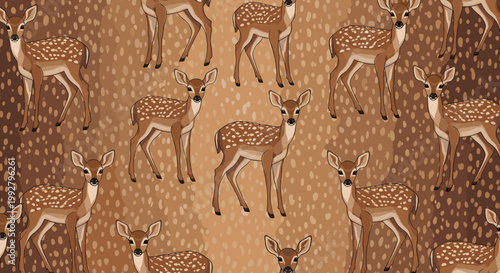 A charming illustration of a mother deer and fawn, evoking feelings of warmth and serenity. Ideal for children's books, nature-themed content, or peac