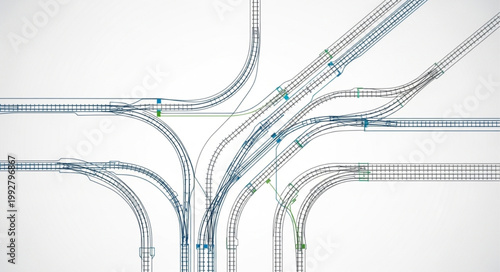 Abstract network of roads and pathways illustration.