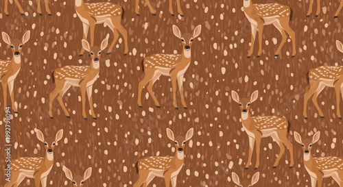 A charming, illustrated deer gazes forward, creating a serene and natural feel. Ideal for children's books, nature-themed branding, or heartwarming co
