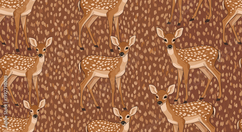 A charming and peaceful illustration of a deer, perfect for children's media, nature-themed projects, or branding that evokes gentleness and natural b