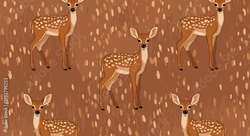 A gentle illustration of a deer peeking from the woods. Perfect for nature-themed projects, children's illustrations, or conveying a sense of tranquil