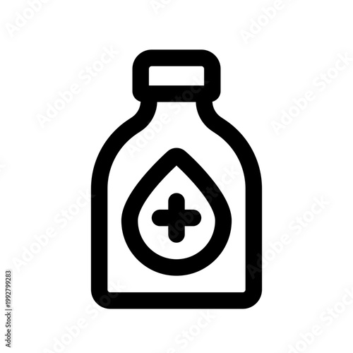 syrup medicine line icon perfect for healthcare flyers, medical presentations, hospital brochures, health awareness posters, and wellness social media content