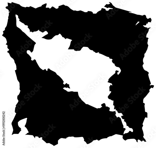 Abstract black torn paper edge revealing bright white negative space a rough yet crisp geometric shape with irregular contours perfect for graphic design backgrounds