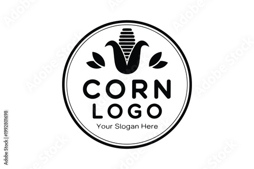 Corn logo design element for farm agriculture and food industry.