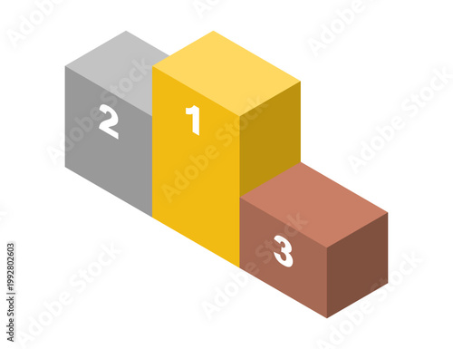 シンプルな表彰台のイラスト