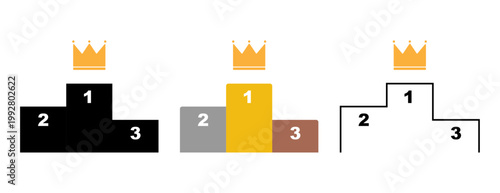 シンプルな表彰台のイラスト