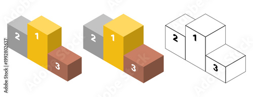 シンプルな表彰台のイラスト