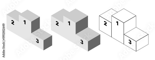 シンプルな表彰台のイラスト