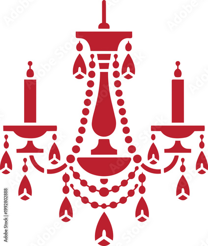 Elegant Chandelier Silhouette in Vintage Decorative Style