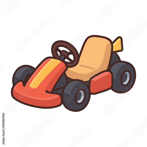 Children's Go-Kart Vehicle Cartoon Illustration