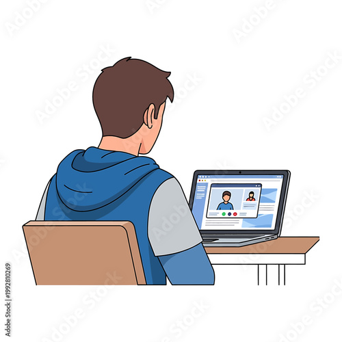 Man sitting at desk with laptop 10.