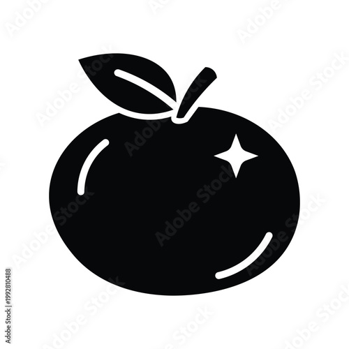 Fresh mandarin orange fruit icon