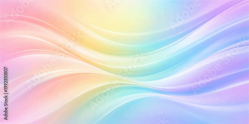 Abstract colorful background with smooth blue and pink waves creates a digital art wallpaper featuring a vibrant rainbow swirl pattern and motion blur vector illustration