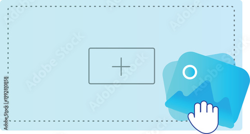 Colorful drag and drop vector graphics, file upload interface, cloud file uploading concept