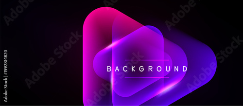 Abstract vibrant shapes overlap, creating glowing effect. Dark background emphasizes colorful design. Text reads BACKGROUND.