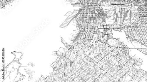 3D looped animation of city - Vancouver Canada