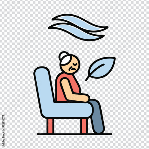 Elderly woman sitting in a chair feeling sad and lonely